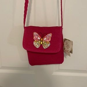 Cute pink butterfly Crossbody bag